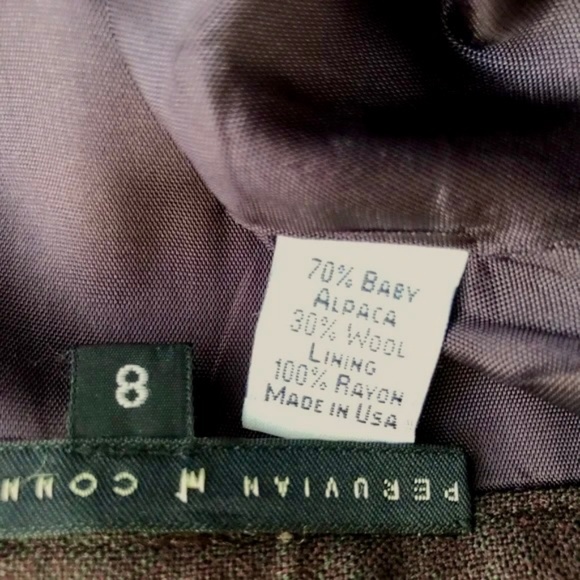 Peruvian Connection Skirt Alpaca Wool Brown Midi (8) - Picture 5 of 8